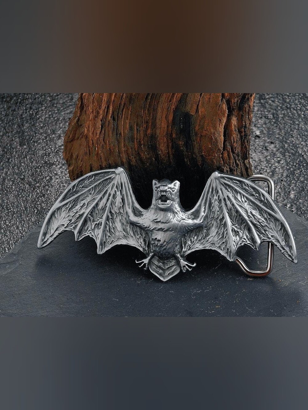 Unique Silver Pewter Color bat belt buckle Batman Bats